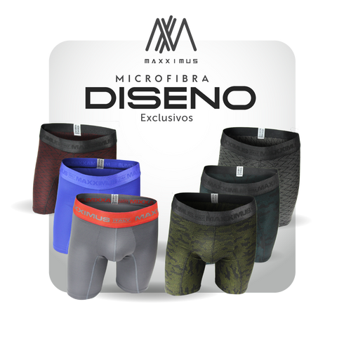 Lleva 6 boxer tipo diseño y unicolor + REGALO