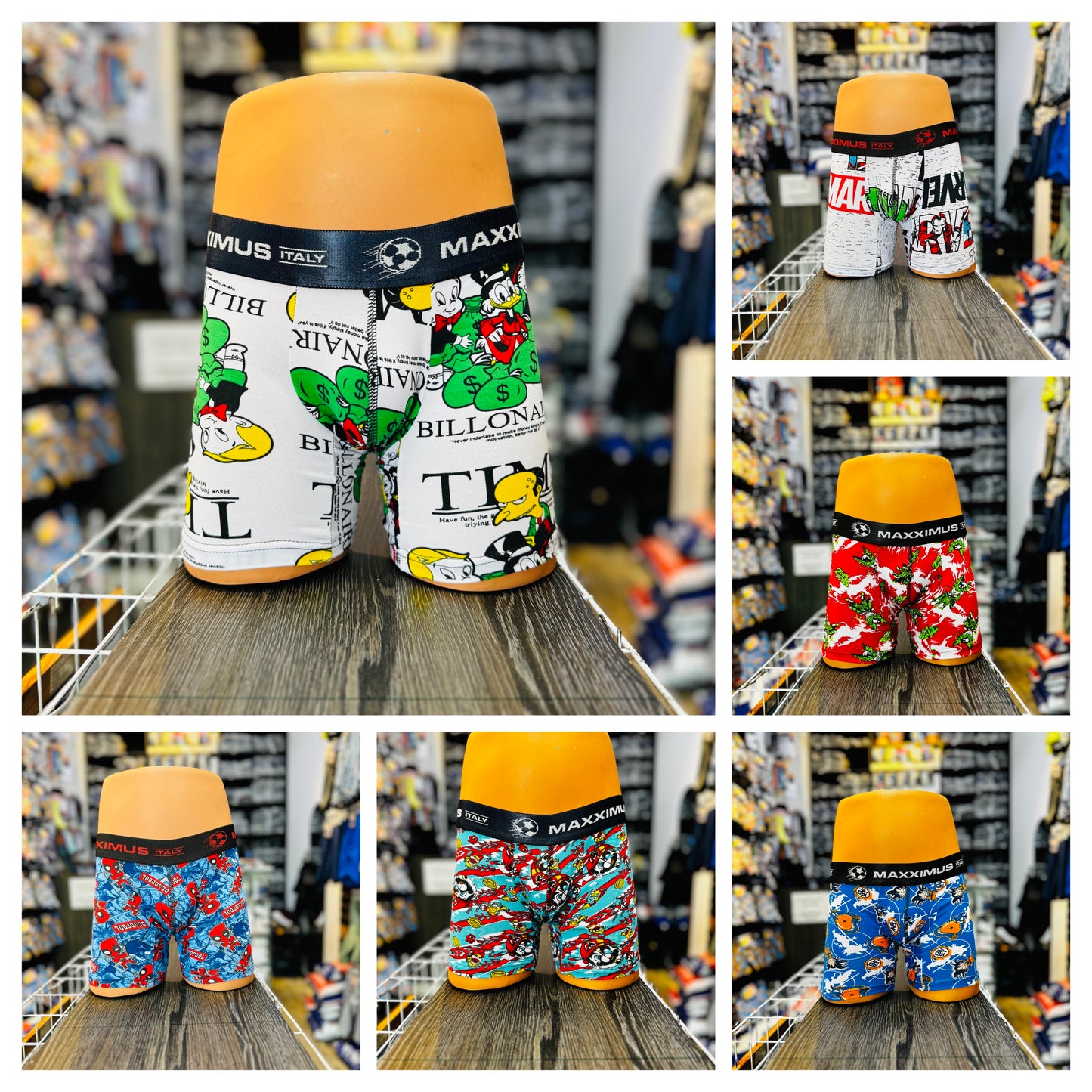 Boxer Niño Algodón premium Estampado Cómics x 12