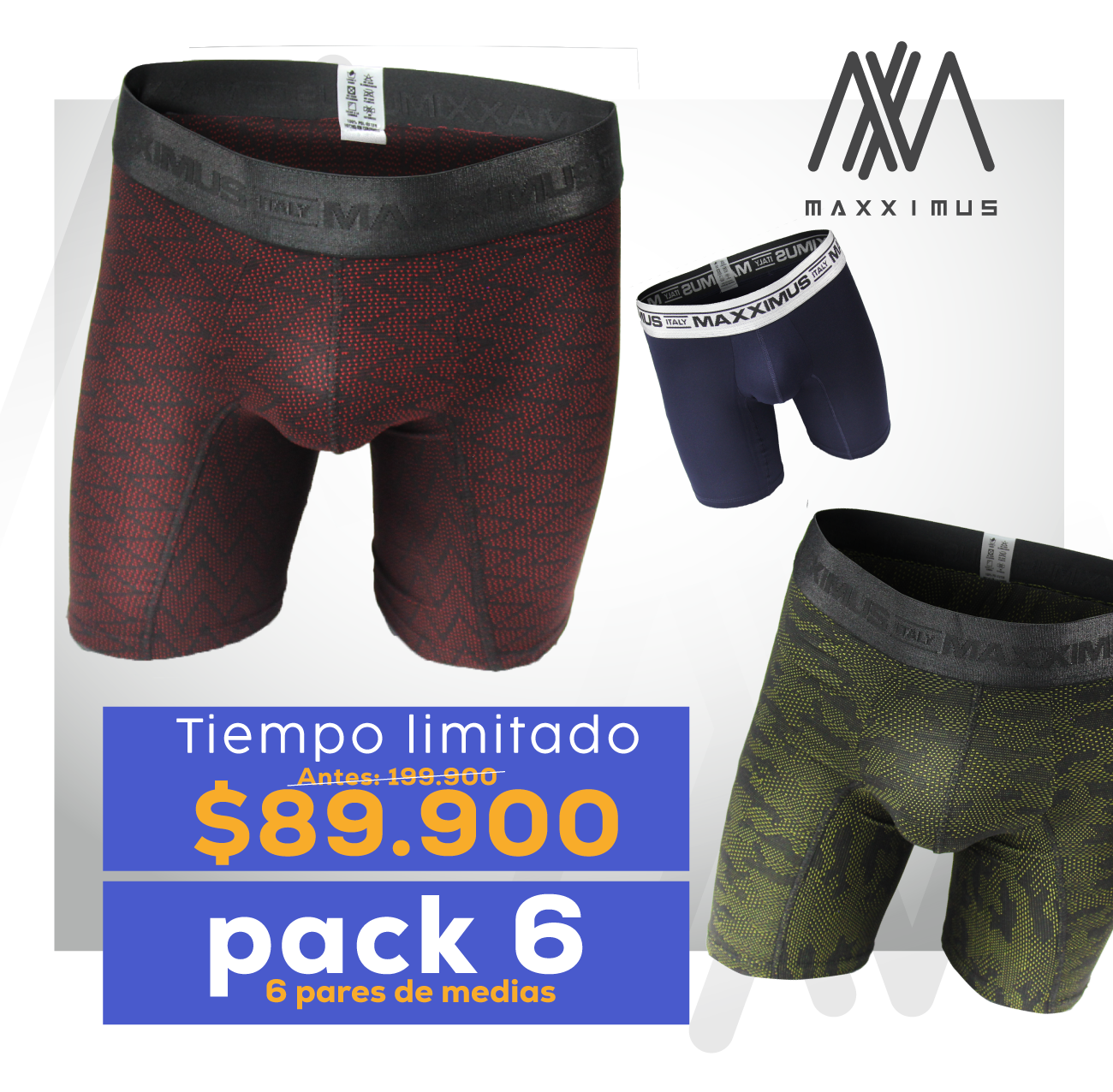 Promocion 6 BOXER MAXXIMUS REGALO