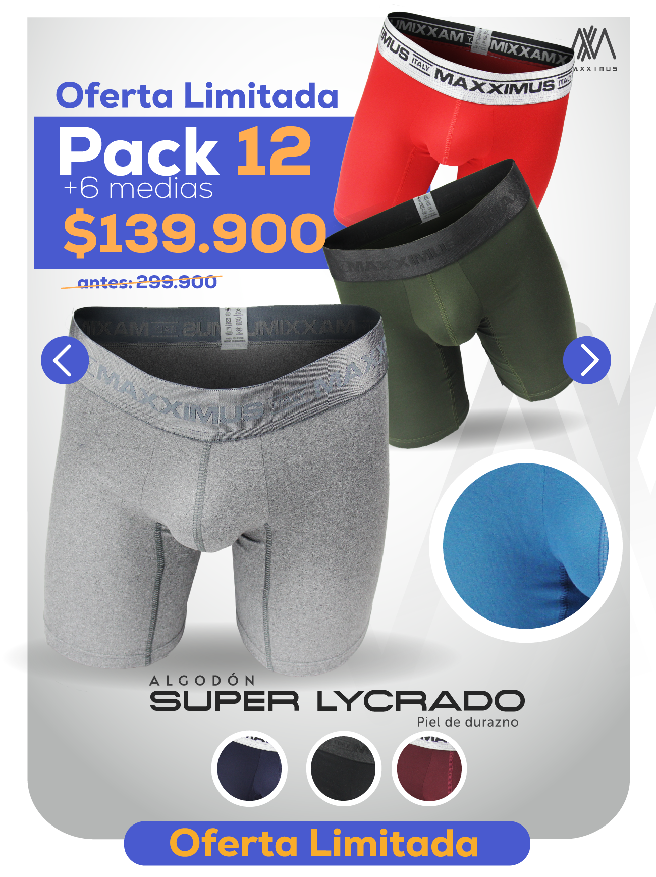 Pack x12 BOXER Algodón Lycra + REGALO!🎁