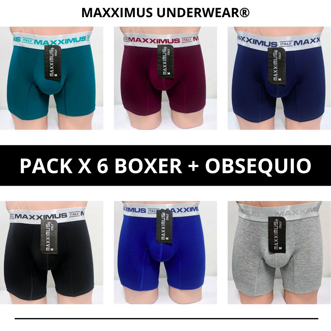 Pack x6 Boxer Algodón PREMIUM + REGALO!🎁