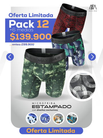 PACK X12 BOXER MAXXIMUS + REGALO!🎁