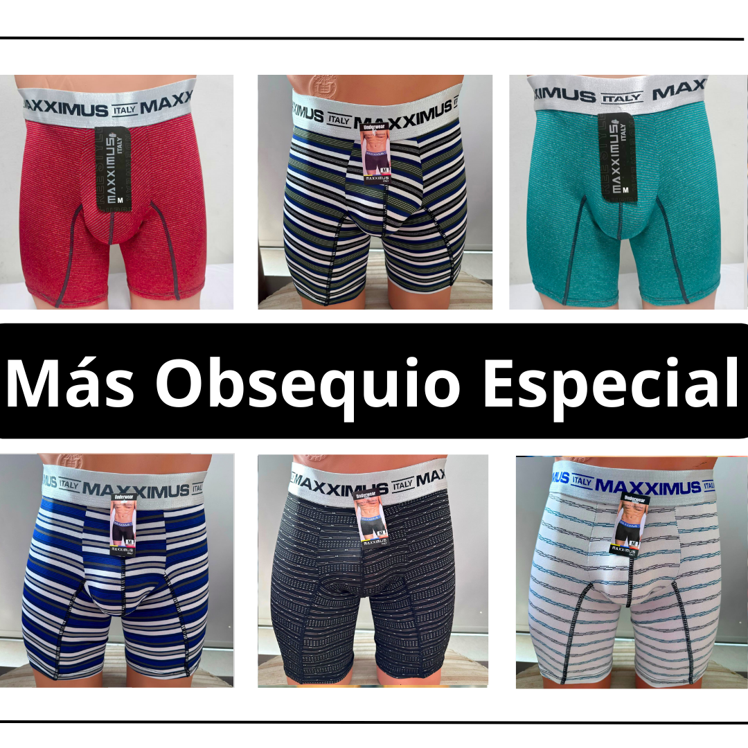 6 Boxer Microfibra Lycra MULTIDISEÑOS + REGALO!🎁